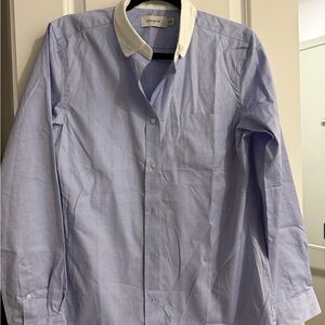 Coach Light Blue and White Button Down Shirt